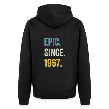 57 Years Old Epic Since 1967 57th Birthday - Unisex Premium Organic Zip Hoodie - black - Back - Nico (187cm)