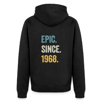 56e anniversaire 56 ans d’épopée depuis 1968 - Veste à capuche bio Premium Unisexe - noir - Dos - Nico (187cm)