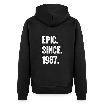 37 Years Old Epic Since 1987 37th Birthday - Unisex Premium Organic Zip Hoodie - black - Back - Nico (187cm)