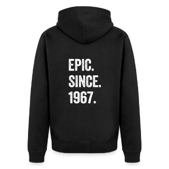 57 Years Old Epic Since 1967 57th Birthday - Unisex Premium Organic Zip Hoodie - black - Back - Nico (187cm)