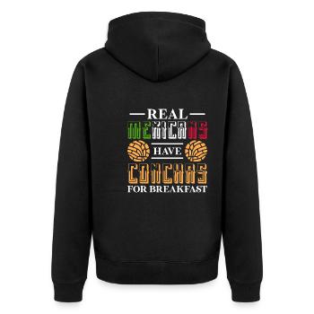 Real mexicans have conchas Design for a enthusiast - Unisex Premium Bio Zip Hoodie - Schwarz - Hinten - Nico (187cm)