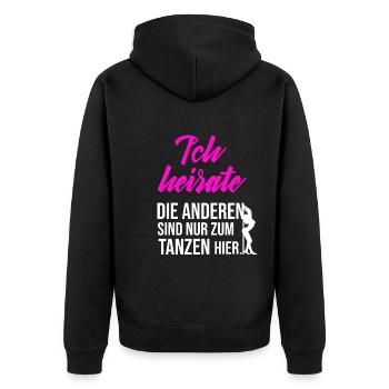 Je vais me marier, les autres sont juste là pour danser - Veste à capuche bio Premium Unisexe - noir - Dos - Nico (187cm)