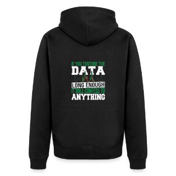 Analyse des données Intégration des données Science des données - Veste à capuche bio Premium Unisexe - noir - Dos - Nico (187cm)