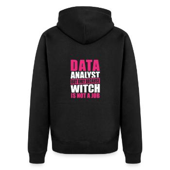Geek Data Collector Datenanalyse Datenwissenschaft - Unisex Premium Bio Zip Hoodie - Schwarz - Hinten - Nico (187cm)