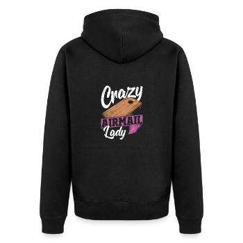 Sitzsack Sack Toss Crazy Airmail Cornhole - Unisex Premium Bio Zip Hoodie - Schwarz - Hinten - Nico (187cm)