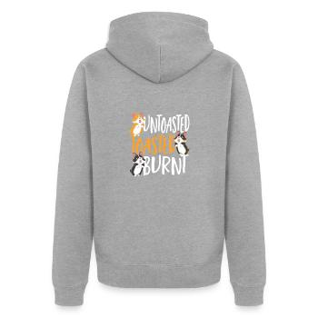 Amoureux des chiens corgi, non grillé, brûlé - Veste à capuche bio Premium Unisexe - gris chiné - Dos - Nico (187cm)