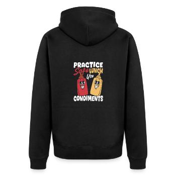 Spice Lunch Spices Sauce - Unisex Premium Organic Zip Hoodie - black - Back - Nico (187cm)