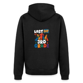 Chess Last Day of 3rd Grade Schultrikot für Kinder - Unisex Premium Bio Zip Hoodie - Schwarz - Hinten - Nico (187cm)