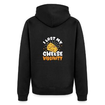 Fromage Mozzarella Fromage Cheddar Amateurs de fromage - Veste à capuche bio Premium Unisexe - noir - Dos - Nico (187cm)