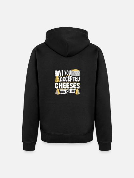 Parmesan Gouda Included Cheese In Her Life - Unisex Premium Organic Zip Hoodie - black