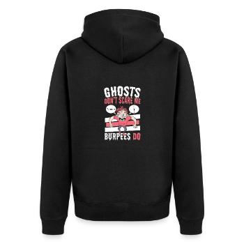 Fitness Jump Squats Burpees Entraînement - Veste à capuche bio Premium Unisexe - noir - Dos - Nico (187cm)