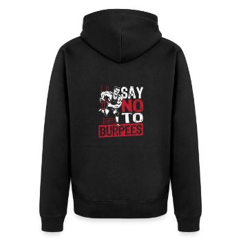 Burpees mit hochintensivem Intervalltraining - Unisex Premium Bio Zip Hoodie - Schwarz - Hinten - Nico (187cm)