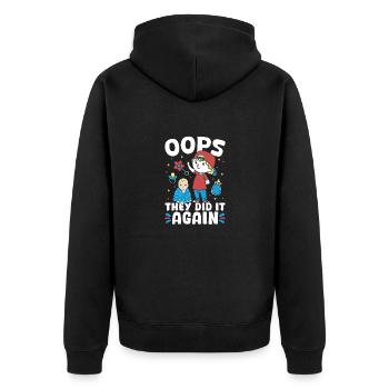 Neues Baby - sie haben es wieder getan Bruder - Unisex Premium Bio Zip Hoodie - Schwarz - Hinten - Nico (187cm)