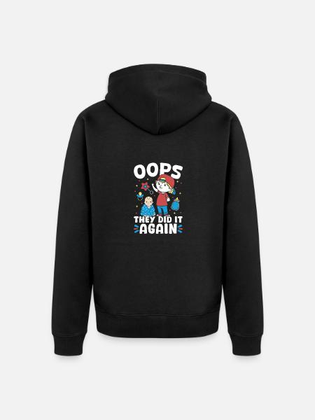 New baby - they did it again brother - Unisex Premium Organic Zip Hoodie - black