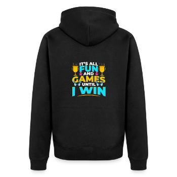 Brettspiele Win Game Night Winning - Unisex Premium Bio Zip Hoodie - Schwarz - Hinten - Nico (187cm)