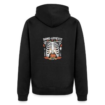Fall Skeleton Festival Thanksgiving Xray - Unisex Premium Organic Zip Hoodie - black - Back - Nico (187cm)