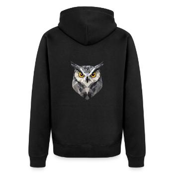 Low Poly Owl – un design moderne pour les petits malins - Veste à capuche bio Premium Unisexe - noir - Dos - Nico (187cm)
