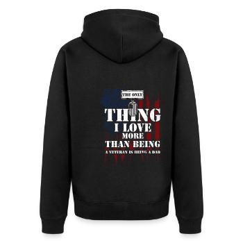 The Only Thing I Love More Than... - Unisex Premium Bio Zip Hoodie - Schwarz - Hinten - Nico (187cm)