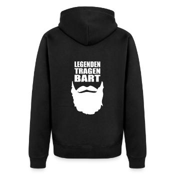 Bart Schnurrbart lustiger Spruch lustige Sprüche - Unisex Premium Bio Zip Hoodie - Schwarz - Hinten - Nico (187cm)