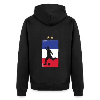 France Football Maillot de foot Drapeau Français - Veste à capuche bio Premium Unisexe - noir - Dos - Nico (187cm)