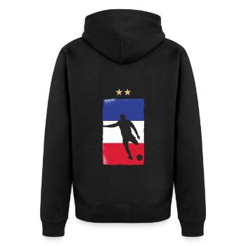 France Football Maillot de foot Drapeau Français - Veste à capuche bio Premium Unisexe - noir - Dos - Nico (187cm)