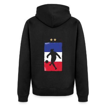 France Football Maillot de foot Drapeau Français - Veste à capuche bio Premium Unisexe - noir - Dos - Nico (187cm)