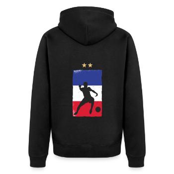France Football Maillot de foot Drapeau Français - Veste à capuche bio Premium Unisexe - noir - Dos - Nico (187cm)