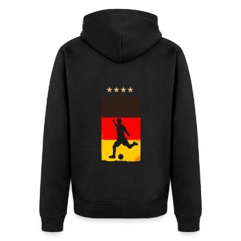 Maillot de fan de football allemand allemand - Veste à capuche bio Premium Unisexe - noir - Dos - Nico (187cm)