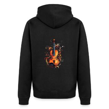 Geiger Geige Geigenmusik Kunst Geigenspieler - Unisex Premium Bio Zip Hoodie - Schwarz - Hinten - Nico (187cm)