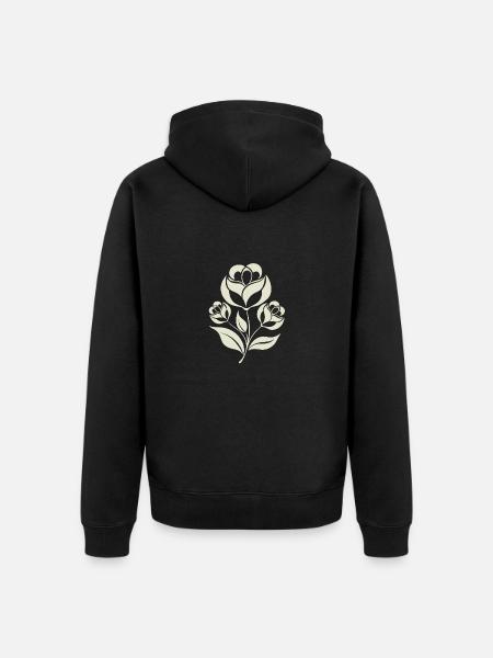 Flowers - Spring - Summer - Saying - Unisex Premium Organic Zip Hoodie - black