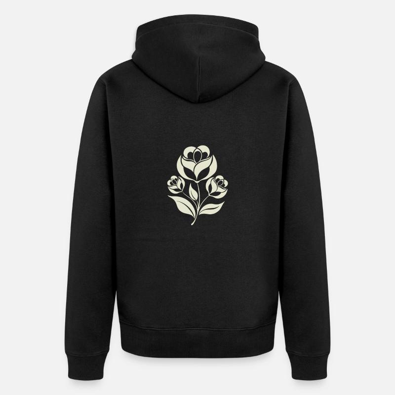 Fleurs - Printemps - Été - Dire - Veste à capuche bio Premium Unisexe - noir