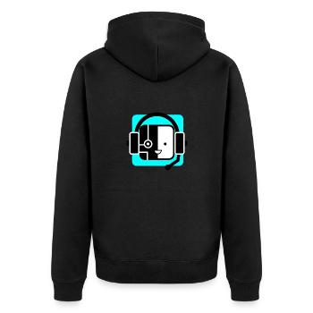 ROBO KID - Unisex Premium Bio Zip Hoodie - Schwarz - Hinten - Nico (187cm)