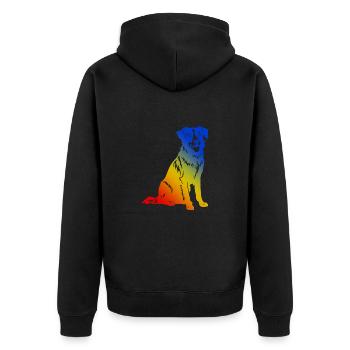 Australian Shepherd Dog Multicolored - Unisex Premium Organic Zip Hoodie - black - Back - Nico (187cm)
