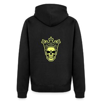Crâne Roi Couronne - Veste à capuche bio Premium Unisexe - noir - Dos - Nico (187cm)