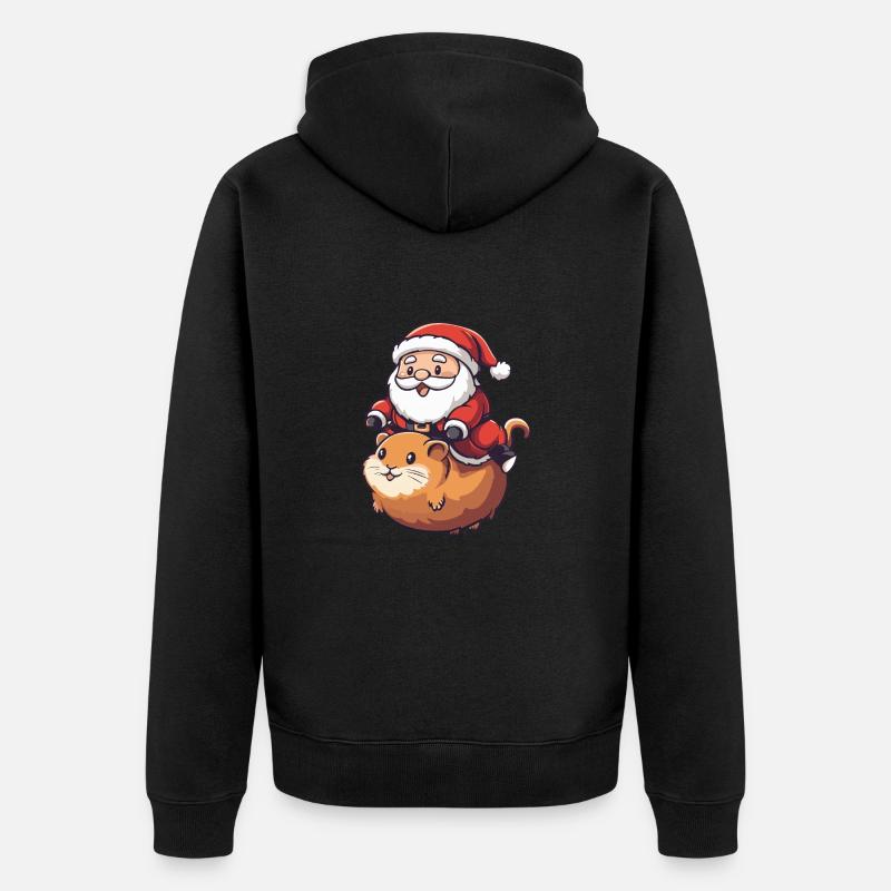 Père Noël hamster - Veste à capuche bio Premium Unisexe - noir