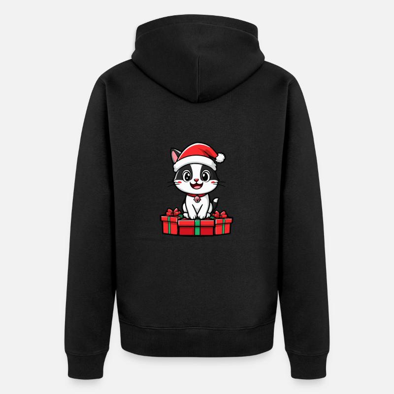Cadeaux de Noël pour chat - Veste à capuche bio Premium Unisexe - noir