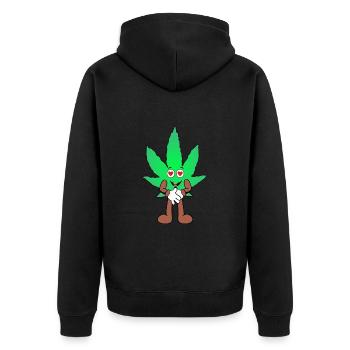 Der Bloom - Love Bloom Weed Cannabis Marihuana - Unisex Premium Bio Zip Hoodie - Schwarz - Hinten - Nico (187cm)