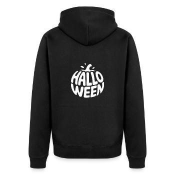 Pumpkin - Cool Vegetable Logo - Unisex Premium Organic Zip Hoodie - black - Back - Nico (187cm)
