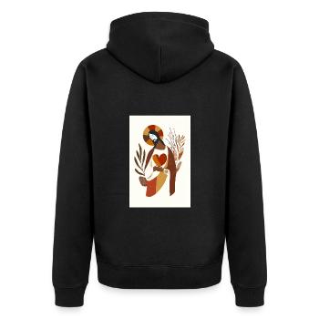 Jesus Canvas Print, Digitaler Download, Neutrale - Unisex Premium Bio Zip Hoodie - Schwarz - Hinten - Nico (187cm)