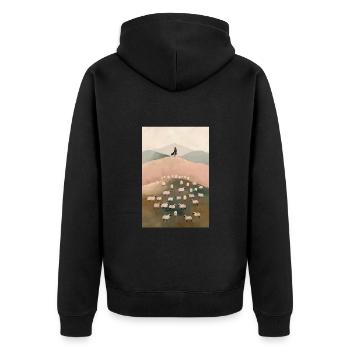 Jésus quitte le 99, art mural chrétien, - Veste à capuche bio Premium Unisexe - noir - Dos - Nico (187cm)