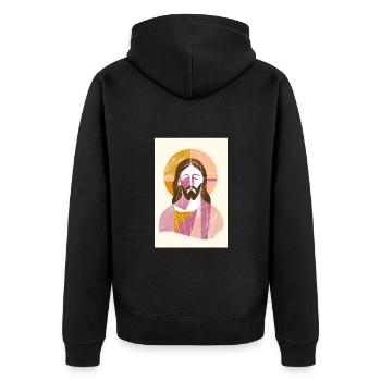 Jésus Art mural, Téléchargement numérique, Boho Jésus - Veste à capuche bio Premium Unisexe - noir - Dos - Nico (187cm)