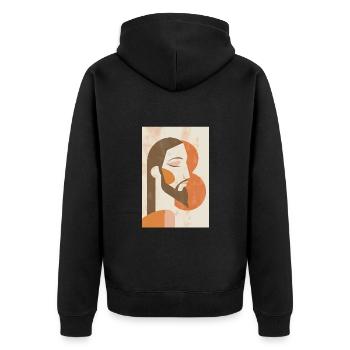 Boho Jésus Art mural, téléchargement numérique, - Veste à capuche bio Premium Unisexe - noir - Dos - Nico (187cm)