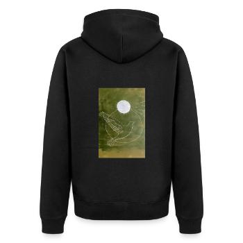 Dove Wall Art, Digital Download Minimalistische - Unisex Premium Bio Zip Hoodie - Schwarz - Hinten - Nico (187cm)