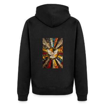 Décor chrétien tchèque animé - Veste à capuche bio Premium Unisexe - noir - Dos - Nico (187cm)