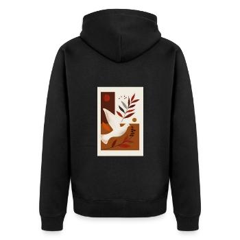 Christliche Taubenkunst, spiritueller - Unisex Premium Bio Zip Hoodie - Schwarz - Hinten - Nico (187cm)