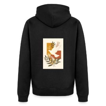 Œuvre d’art de colombe rurale, Boho spirituel, - Veste à capuche bio Premium Unisexe - noir - Dos - Nico (187cm)