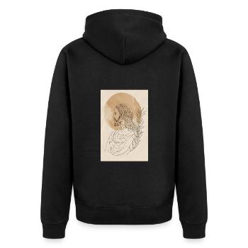Impression d’art Jésus Lignes Simples, Moderne - Veste à capuche bio Premium Unisexe - noir - Dos - Nico (187cm)