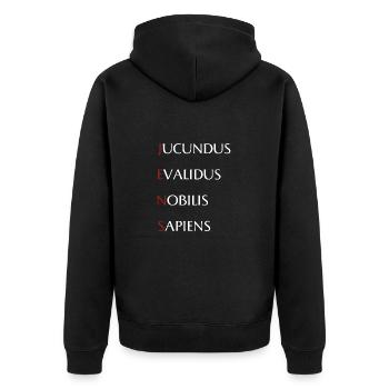 Jens - Unisex Premium Bio Zip Hoodie - Schwarz - Hinten - Nico (187cm)