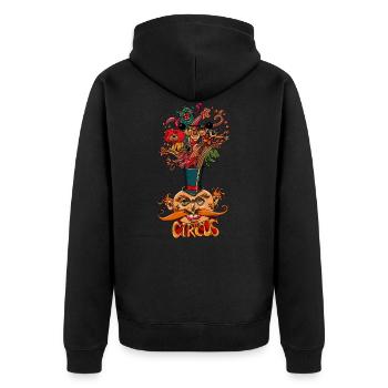 the circus - Unisex Premium Organic Zip Hoodie - black - Back - Nico (187cm)
