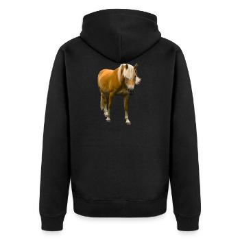 chevaux de course équitation cavalier - Veste à capuche bio Premium Unisexe - noir - Dos - Nico (187cm)